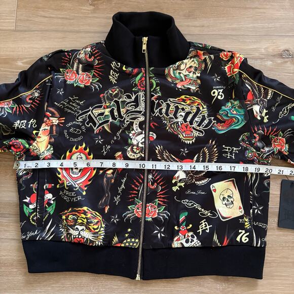Ed Hardy Tattoo Embroidered Crop Track Jacket XL - Picture 5 of 10